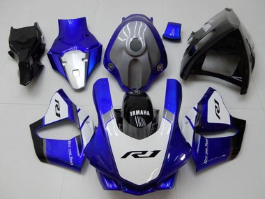 Yamaha YZF R1 Motorrad Verkleidung 2015-2019 - Weiss Blau Glanzendes Schwarz