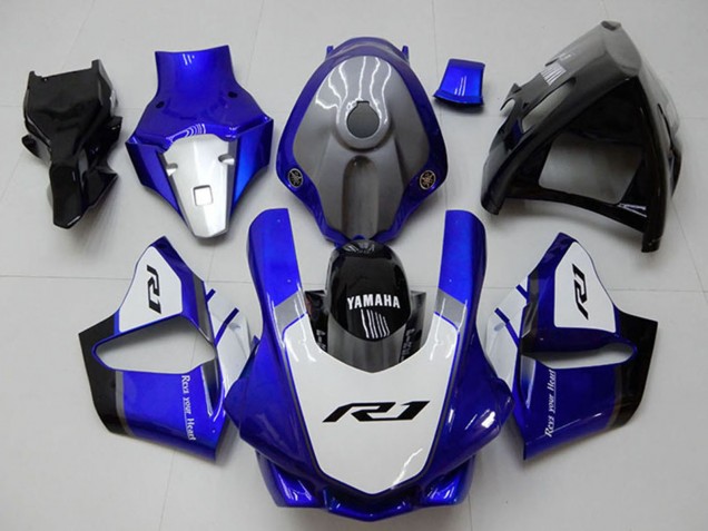 Yamaha YZF R1 Motorrad Verkleidung 2015-2019 - Weiss Blau Glanzendes Schwarz