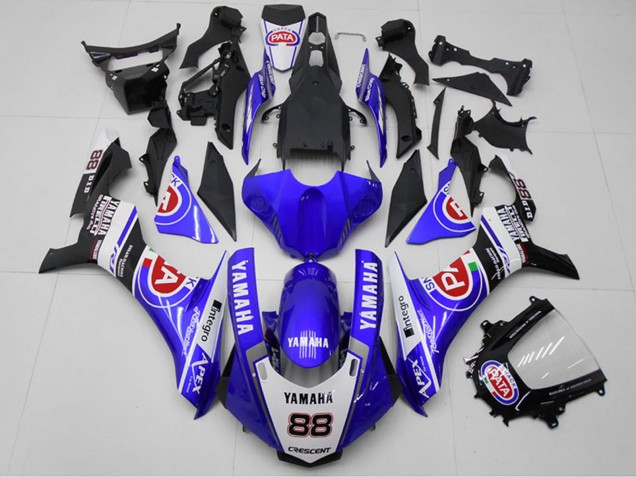 Yamaha YZF R1 Motorrad Verkleidung 2015-2019 - Weiss Blau Schwarz Rot Pata 88