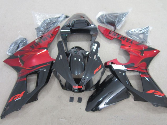 Yamaha YZF R1 Motorrad Verkleidung 2000-2001 - Rot Glanzendes Schwarz