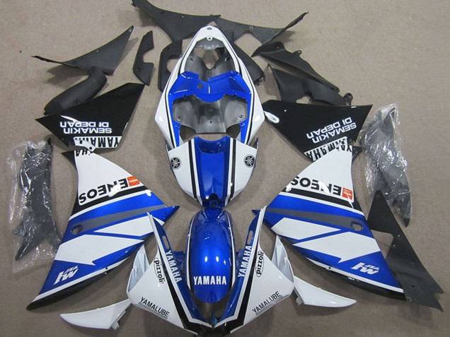 Yamaha YZF R1 Motorrad Verkleidung 2000-2001 - Weiss Blau Schwarz ENEOS