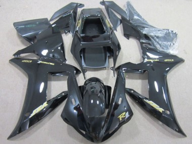 Yamaha YZF R1 Motorrad Verkleidung 2002-2003 - Glanzendes Schwarz Gold Aufkleber