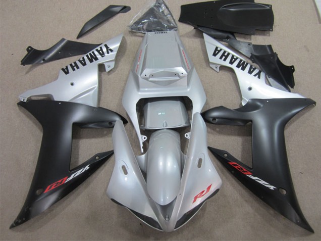 Yamaha YZF R1 Motorrad Verkleidung 2002-2003 - Silber Matt Schwarz