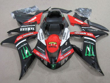 Yamaha YZF R1 Motorrad Verkleidung 2004-2006 - Rot Weiss Glanzendes Schwarz Grun Motul Monster