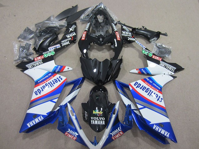 Yamaha YZF R1 Motorrad Verkleidung 2007-2008 - Weiss Blau Schwarz Volvo Fimer Sterilgarda