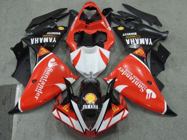 Yamaha YZF R1 Motorrad Verkleidung 2009-2011 - Rot Weiss Schwarz Santunder Rot