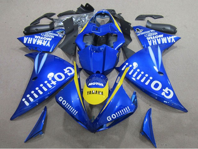 Yamaha YZF R1 Motorrad Verkleidung 2009-2011 - Blau Gelb Weiss Go