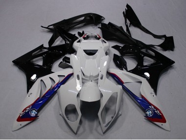 BMW S1000RR Motorrad Verkleidung 2009-2014 - Weiss Blau Glanzendes Schwarz