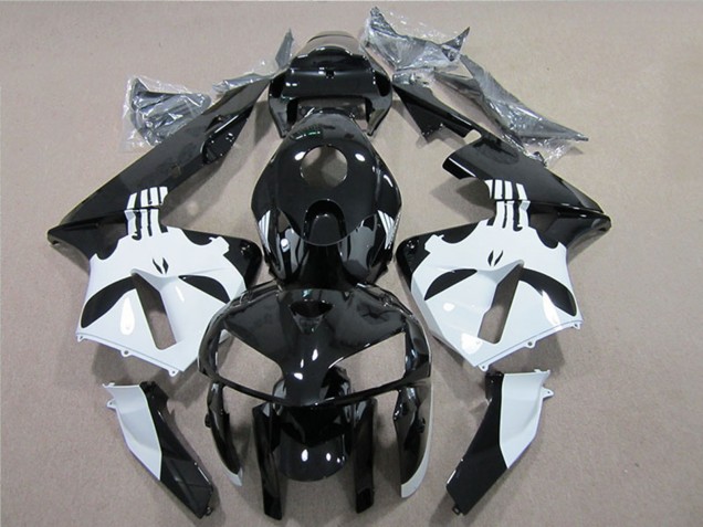 Honda CBR600RR Motorrad Verkleidung 2005-2006 - Glanzendes Schwarz Weiss