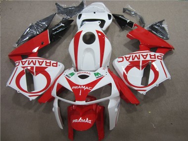 Honda CBR600RR Motorrad Verkleidung 2005-2006 - Weiss Rot Schwarz Pramac