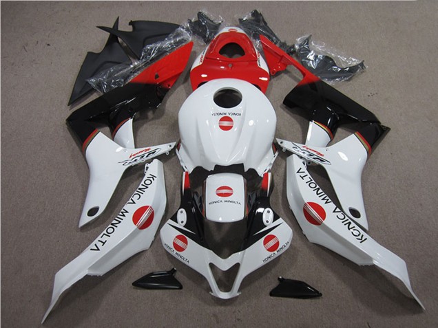 Honda CBR600RR Motorrad Verkleidung 2007-2008 - Weiss Rot Glanzendes Schwarz Konica Minolta