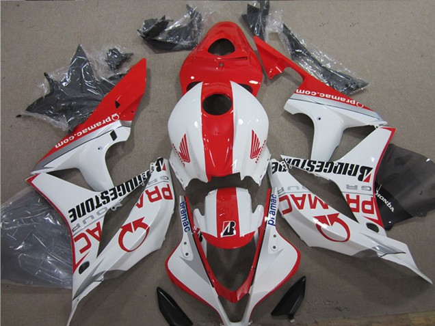 Honda CBR600RR Motorrad Verkleidung 2007-2008 - Weiss Rot Pramac Bridgestone
