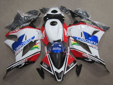 Honda CBR600RR Motorrad Verkleidung 2009-2012 - Weiss Rot Blau EuroBet Lee