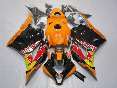Honda CBR600RR Motorrad Verkleidung 2009-2012 - Orange Gelb Glanzendes Schwarz Red Bull