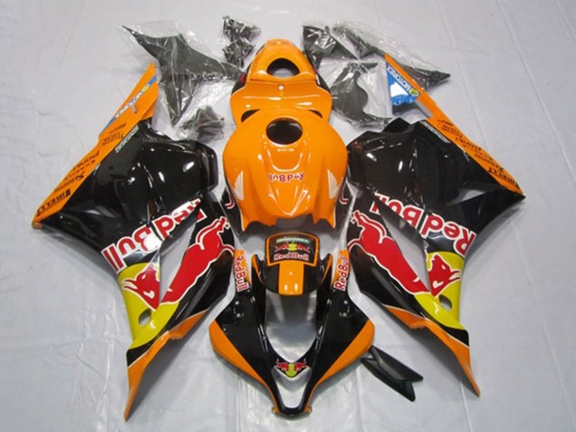Honda CBR600RR Motorrad Verkleidung 2009-2012 - Orange Gelb Glanzendes Schwarz Red Bull