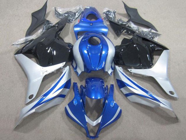 Honda CBR600RR Motorrad Verkleidung 2009-2012 - Silber Blau Glanzendes Schwarz Streifen