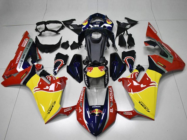 Honda CBR1000RR Motorrad Verkleidung 2017-2023 - Blau Gelb Glanzendes Schwarz Red Bull