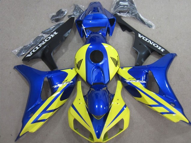 Honda CBR1000RR Motorrad Verkleidung 2006-2007 - Blau Gelb Glanzendes Schwarz