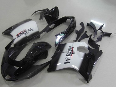 Honda CBR1100XX Blackbird Abs Motorrad Verkleidungen 1996-2007 - Glanzendes Schwarz Weiss West