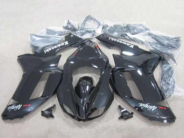 Kawasaki ZX6R Motorrad Verkleidung 2007-2008 - Schwarz Ninja 636