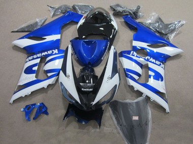 Kawasaki ZX6R Motorrad Verkleidung 2005-2006 - Blau Weiss Schwarz