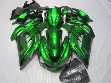 Kawasaki ZX14R ZZR1400 Motorrad Verkleidung 2012-2024 - Grun Glanzendes Schwarz Silber Ninja