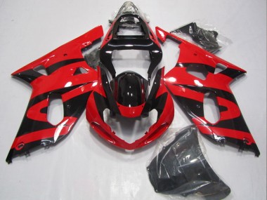 Suzuki GSXR 600 Motorrad Verkleidung 2001-2003 - Rot Glanzendes Schwarz