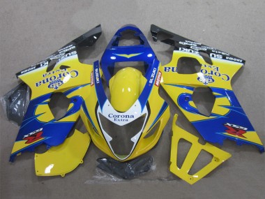 Suzuki GSXR 600 Motorrad Verkleidung 2004-2005 - Gelb Blau Weiss Schwarz Corona Extra