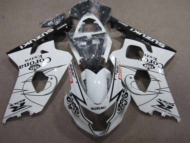 Suzuki GSXR 600 Motorrad Verkleidung 2004-2005 - Weiss Schwarz Corona Extra Motul