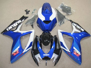 Suzuki GSXR 600 Motorrad Verkleidung 2006-2007 - Weiss Blau Glanzendes Schwarz Rot