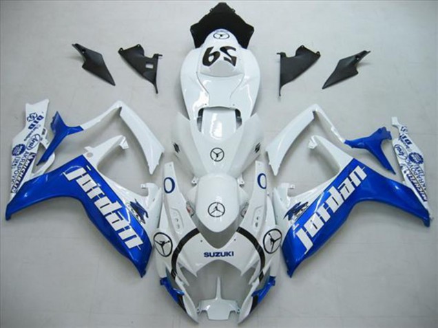 Suzuki GSXR 600 Motorrad Verkleidung 2006-2007 - Weiss Blau Jordan 59