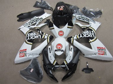 Suzuki GSXR 600 Motorrad Verkleidung 2006-2007 - Weiss Schwarz Rot Lucky Strike Motul