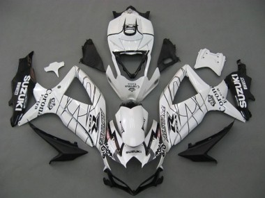 Suzuki GSXR 750 Motorrad Verkleidung 2008-2010 - Weiss Schwarz Corona Extra Alstare