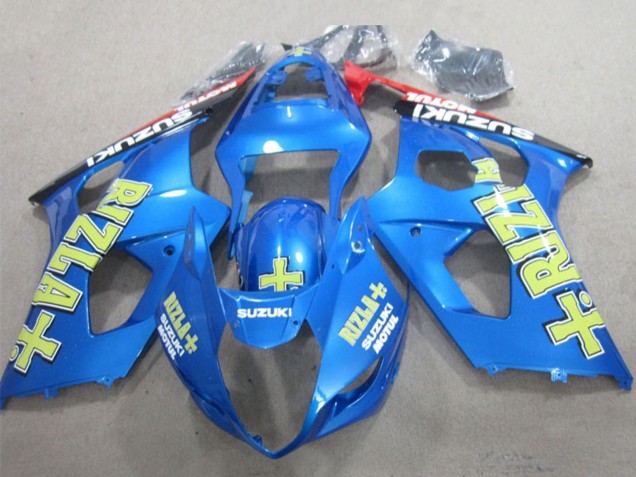 Suzuki GSXR 1000 Motorrad Verkleidung 2003-2004 - Blau Gelb Schwarz Rizla