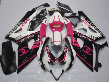 Suzuki GSXR 1000 Motorrad Verkleidung 2005-2006 - Weiss Rosa Schwarz Chanel