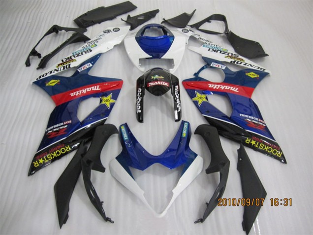 Suzuki GSXR 1000 Motorrad Verkleidung 2005-2006 - Blau Weiss Rot Schwarz RockStar