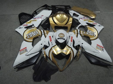 Suzuki GSXR 1000 Motorrad Verkleidung 2005-2006 - Weiss Gold Lucky Strike Motul