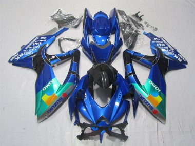Suzuki GSXR 1000 Motorrad Verkleidung 2007-2008 - Blau Grun Schwarz JOMO