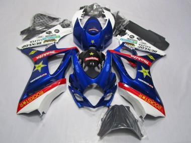 Suzuki GSXR 1000 Motorrad Verkleidung Kit 2007-2008 - Weiss Blau Rot Schwarz RockStar