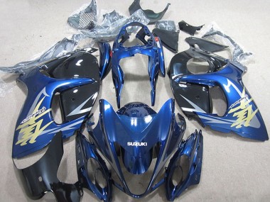 Suzuki GSXR 1300 Hayabusa Motorrad Verkleidung 2008-2020 - Blau Weiss Gold Aufkleber