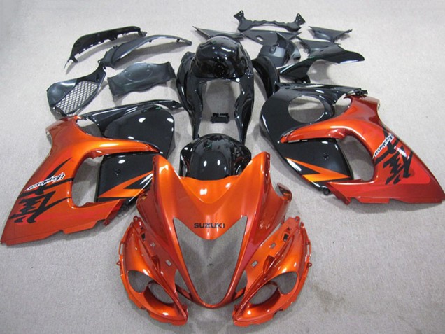 Suzuki GSXR 1300 Hayabusa Motorrad Verkleidung 2008-2020 - Orange Schwarz