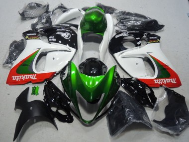 Suzuki GSXR 1300 Hayabusa Motorrad Verkleidung 2008-2020 - Weiss Grun Rot Makita