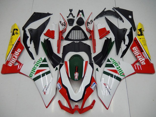 Aprilia RSV4 1000 Motorrad Verkleidung 2009-2015 - Weiss Rot Grun Gelb Schwarz Alitalia
