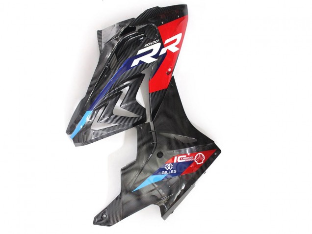 BMW S1000RR Motorrad Verkleidung 2015-2016 - Blau Rot Carbonfaser
