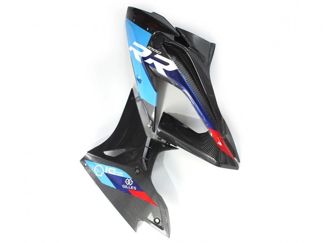 BMW S1000RR Motorrad Verkleidung 2015-2016 - Blau Rot Carbonfaser