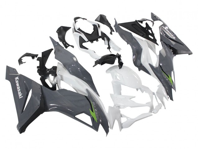 Kawasaki ZX6R Motorrad Verkleidung 2019-2022 - Weiss Grau Grun