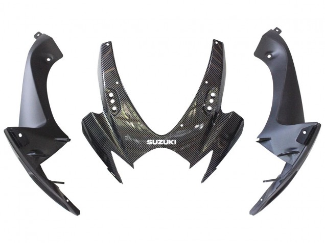 Suzuki GSXR 600/750 Motorrad Verkleidung 2006-2007 - Schwarz Weiss Carbonfaser Stil