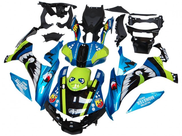 Yamaha YZF R1 Motorrad Verkleidung 2015-2019 - Blau Grun Schwarz Hai