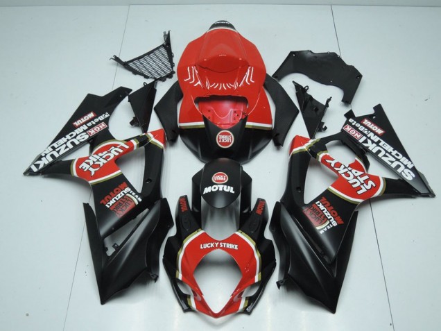 Matt Lucky Strike 07-08 Suzuki GSXR 1000 Motorrad Verkleidung Matt Lucky Strike 07-08 Suzuki GSXR 1000 Motorrad Verkleidung