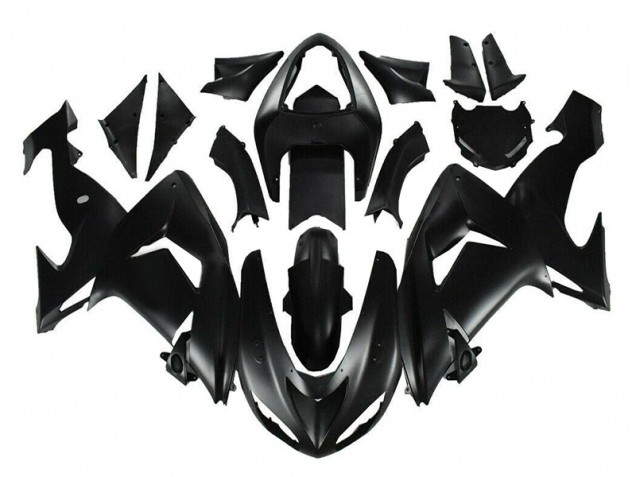Matt Schwarz 06-07 Kawasaki ZX10R Motorrad Verkleidungen Matt Schwarz 06-07 Kawasaki ZX10R Motorrad Verkleidungen